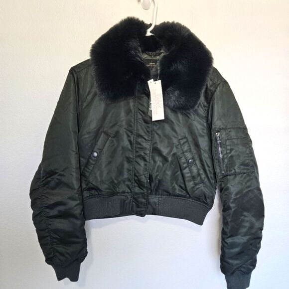 NWT Urban Outfitters x iets frans | Nova Faux Fur Collar Bomber Jacket Medium - Picture 5 of 9